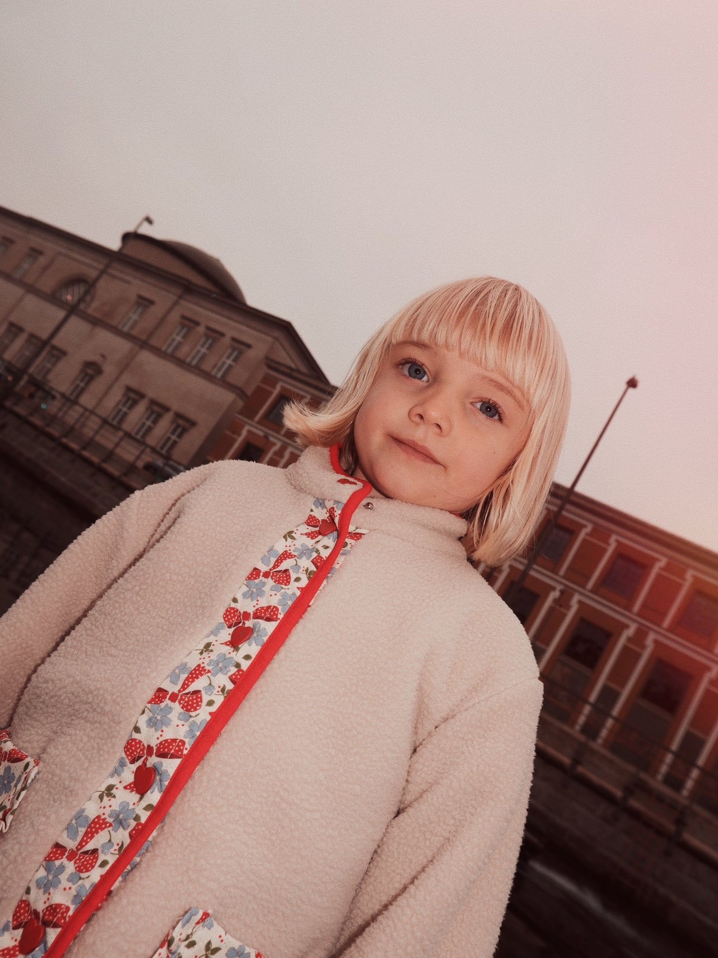 Andrea Fleecejacke – Sand/Pink