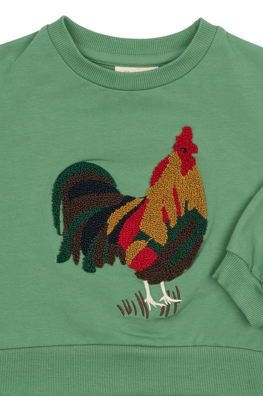 Petit Piao Sweatshirt mit Hahn – Bio-Baumwolle